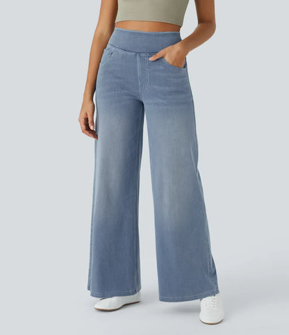 Pantalón Mujer Cintura Alta Corte Ancho Diseño Suelto