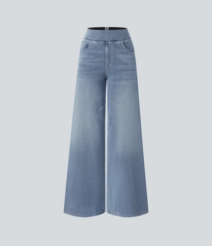 Pantalón Mujer Cintura Alta Corte Ancho Diseño Suelto