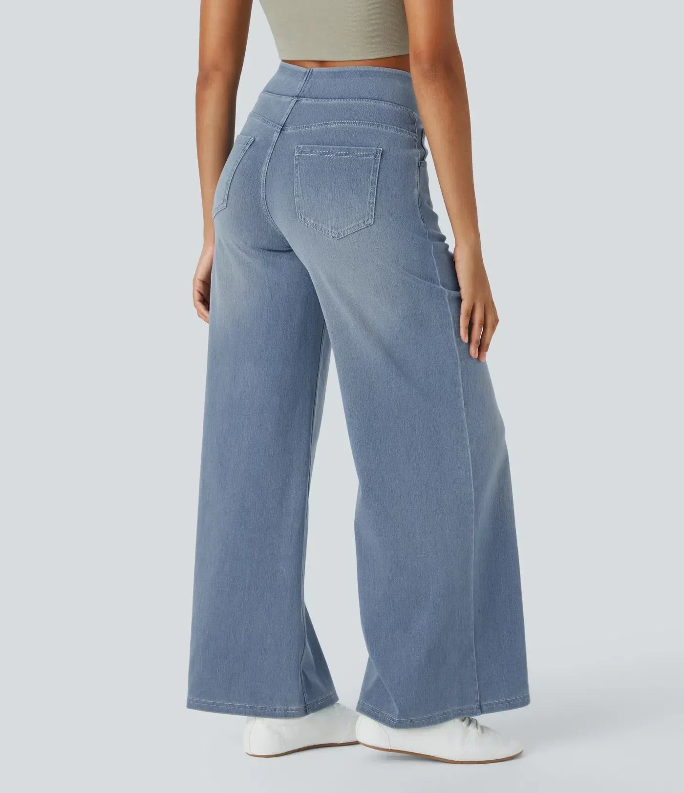 Pantalón Mujer Cintura Alta Corte Ancho Diseño Suelto