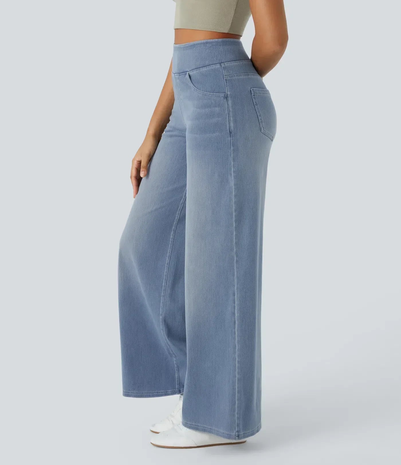 Pantalón Mujer Cintura Alta Corte Ancho Diseño Suelto