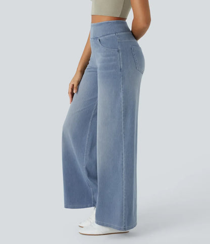 Pantalón Mujer Cintura Alta Corte Ancho Diseño Suelto