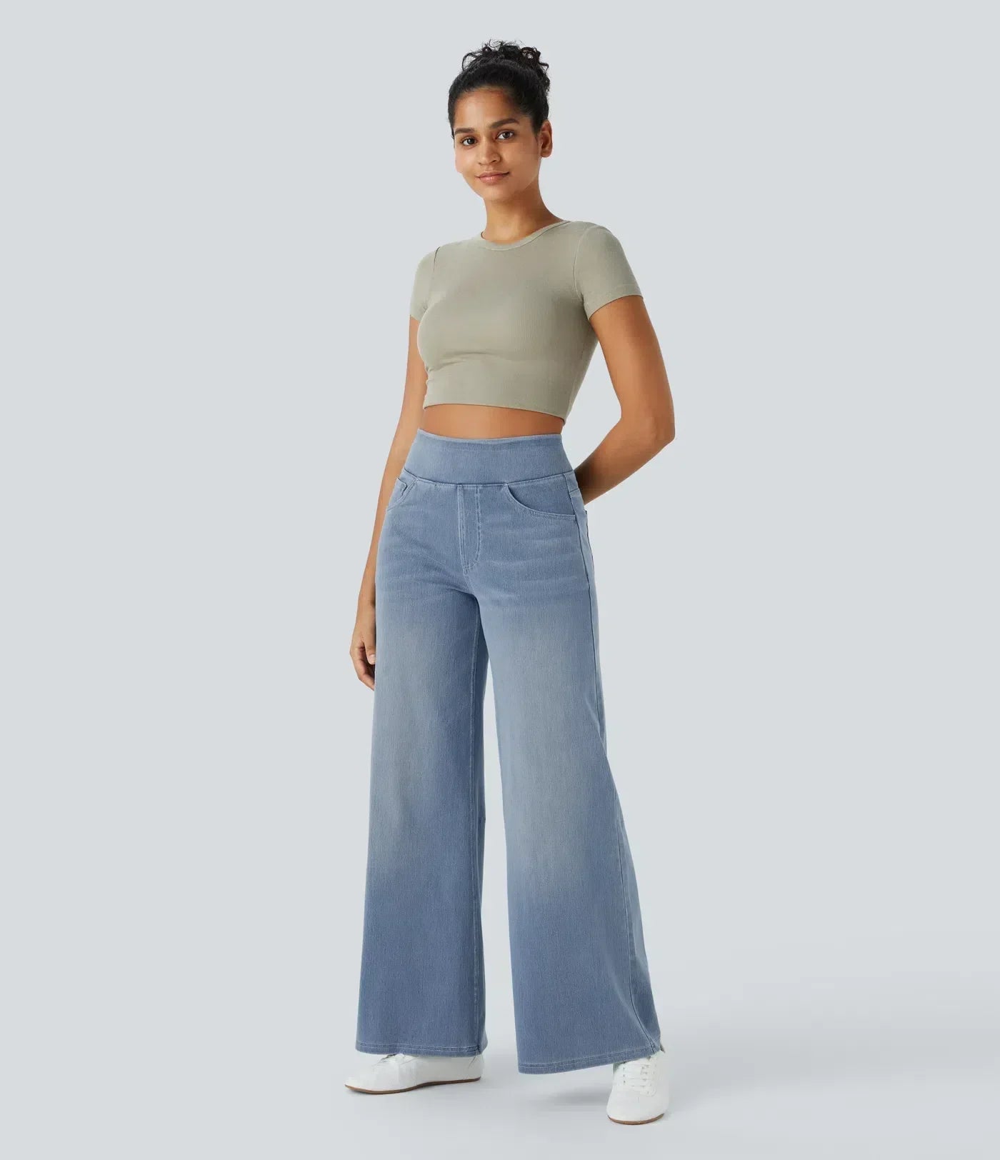 Pantalón Mujer Cintura Alta Corte Ancho Diseño Suelto