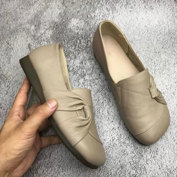 Mocasines mujer de cuero suave suela flexible antideslizante