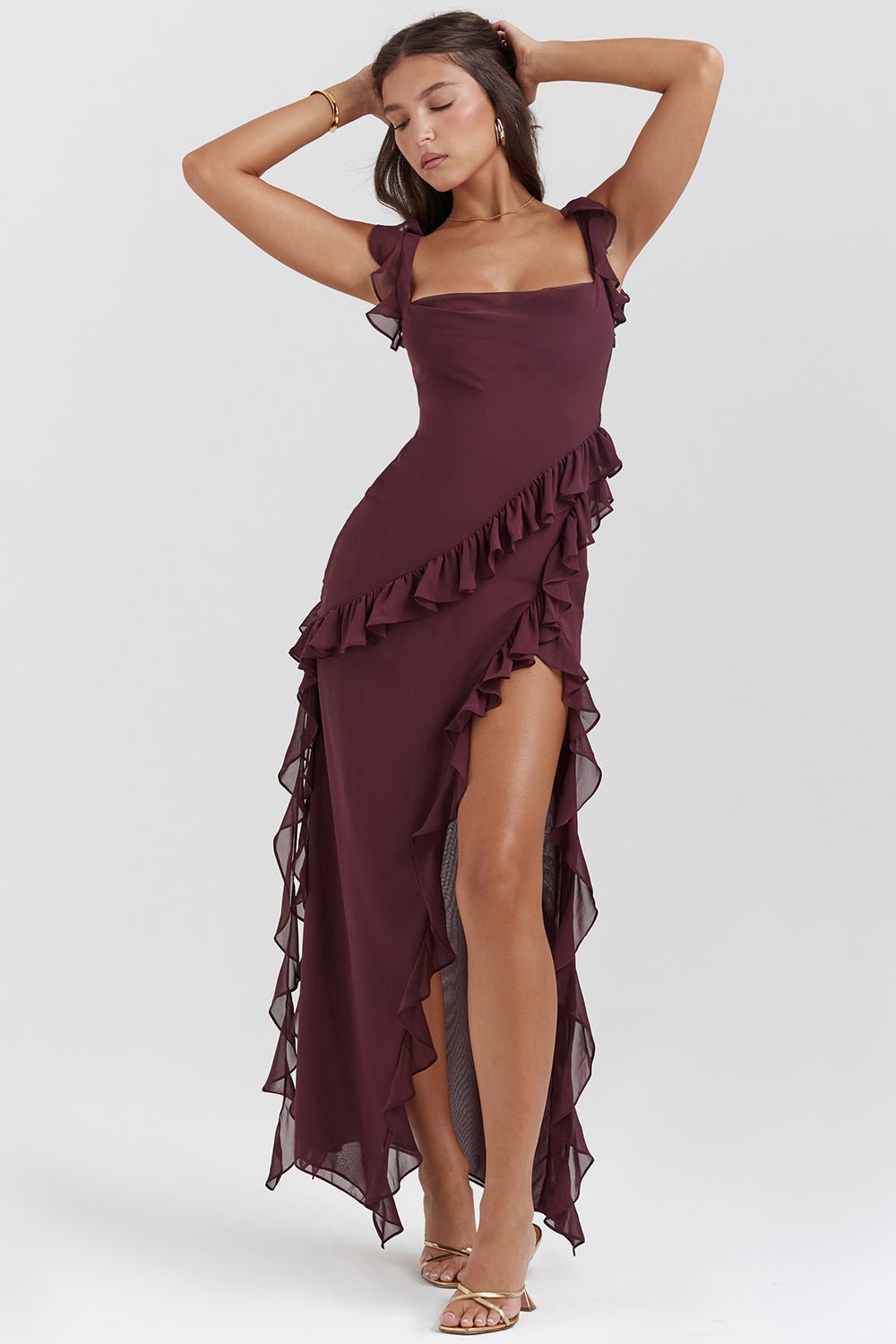 Vestido maxi mujer ligero gasa fluido verano