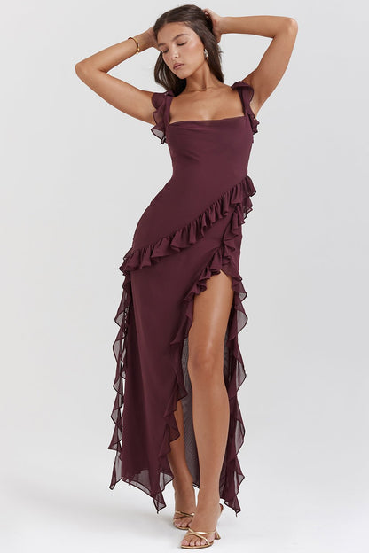 Vestido maxi mujer ligero gasa fluido verano