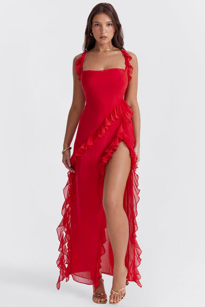 Vestido maxi mujer ligero gasa fluido verano