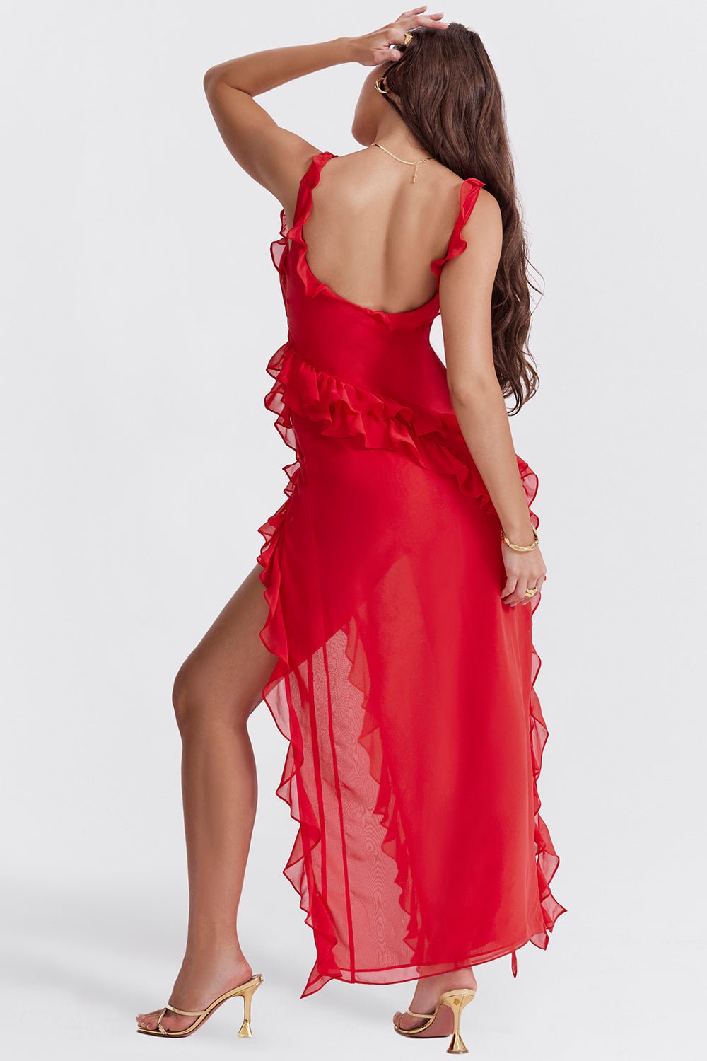 Vestido maxi mujer ligero gasa fluido verano