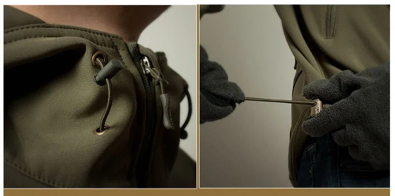 Chaqueta táctica hombre con capucha y bolsillos funcionales