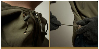 Chaqueta táctica hombre con capucha y bolsillos funcionales