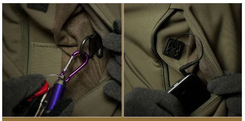 Chaqueta táctica hombre con capucha y bolsillos funcionales