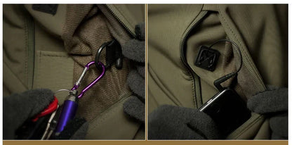 Chaqueta táctica hombre con capucha y bolsillos funcionales