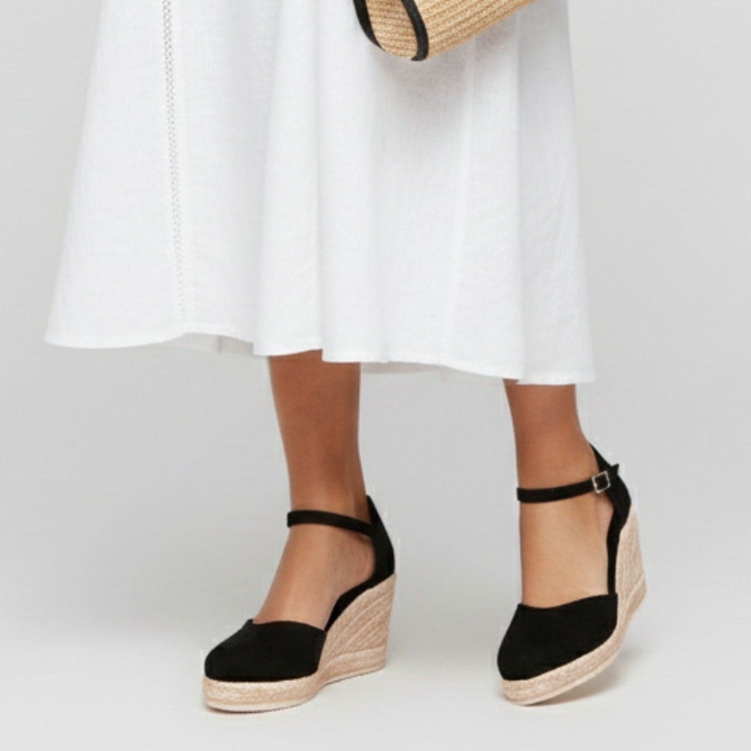 Alpargatas Mujer Cuña Tira Tobillo Espadrilles