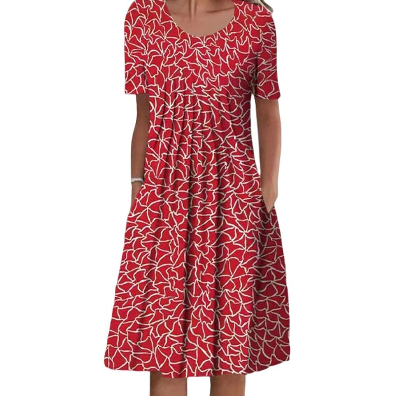 Vestido casual mujer con estampado floral y bolsillos