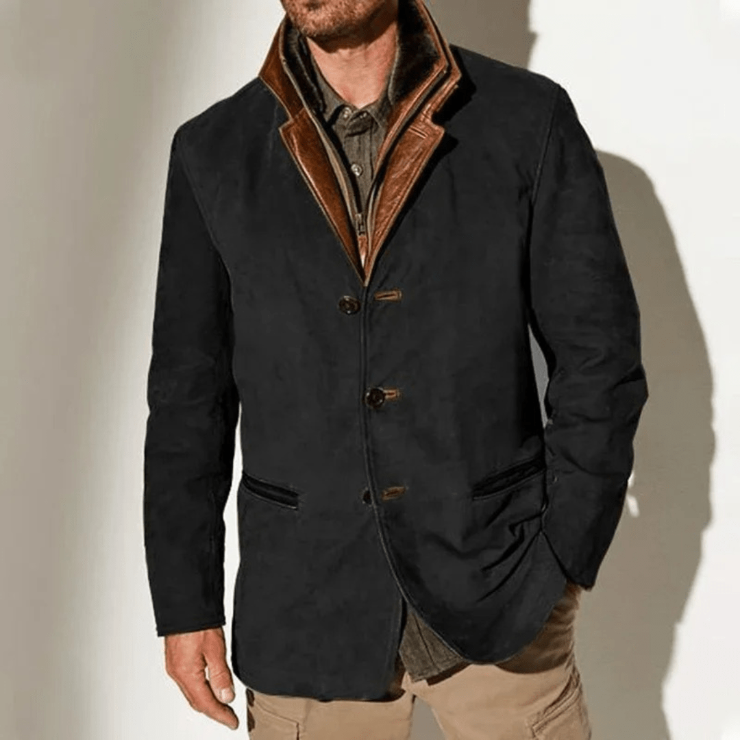 Chaqueta Hombre de Cuero Vintage Estilo Clasico Resistente