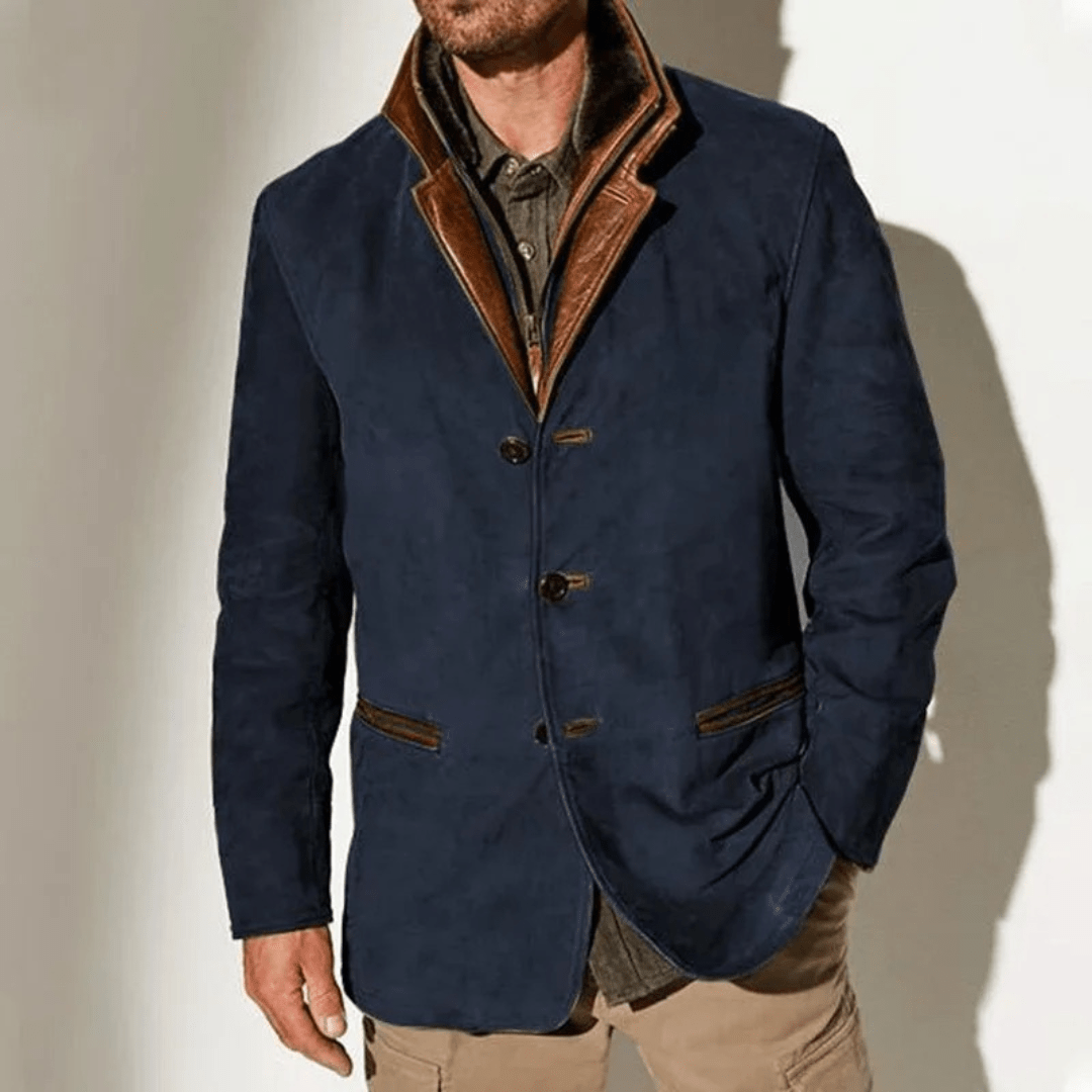 Chaqueta Hombre de Cuero Vintage Estilo Clasico Resistente
