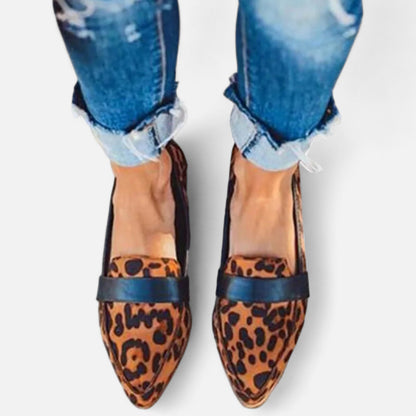 Mocasines Mujer Gamuza Sintética Punta Fina Estilo Retro