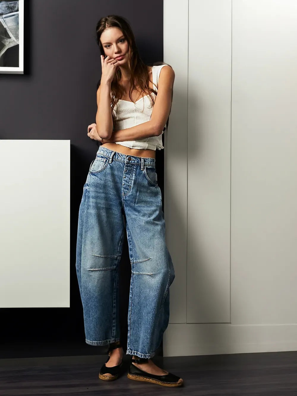 Vaqueros Mujer Cintura Alta Rotos Corte Wide Leg - Mavetta