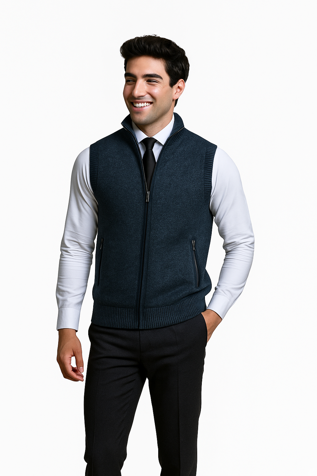 Chaleco Unisex de Punto con Cremallera Integral