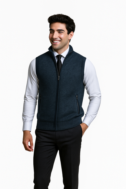 Chaleco Unisex de Punto con Cremallera Integral