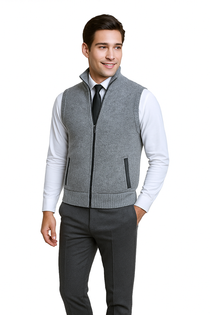 Chaleco Unisex de Punto con Cremallera Integral