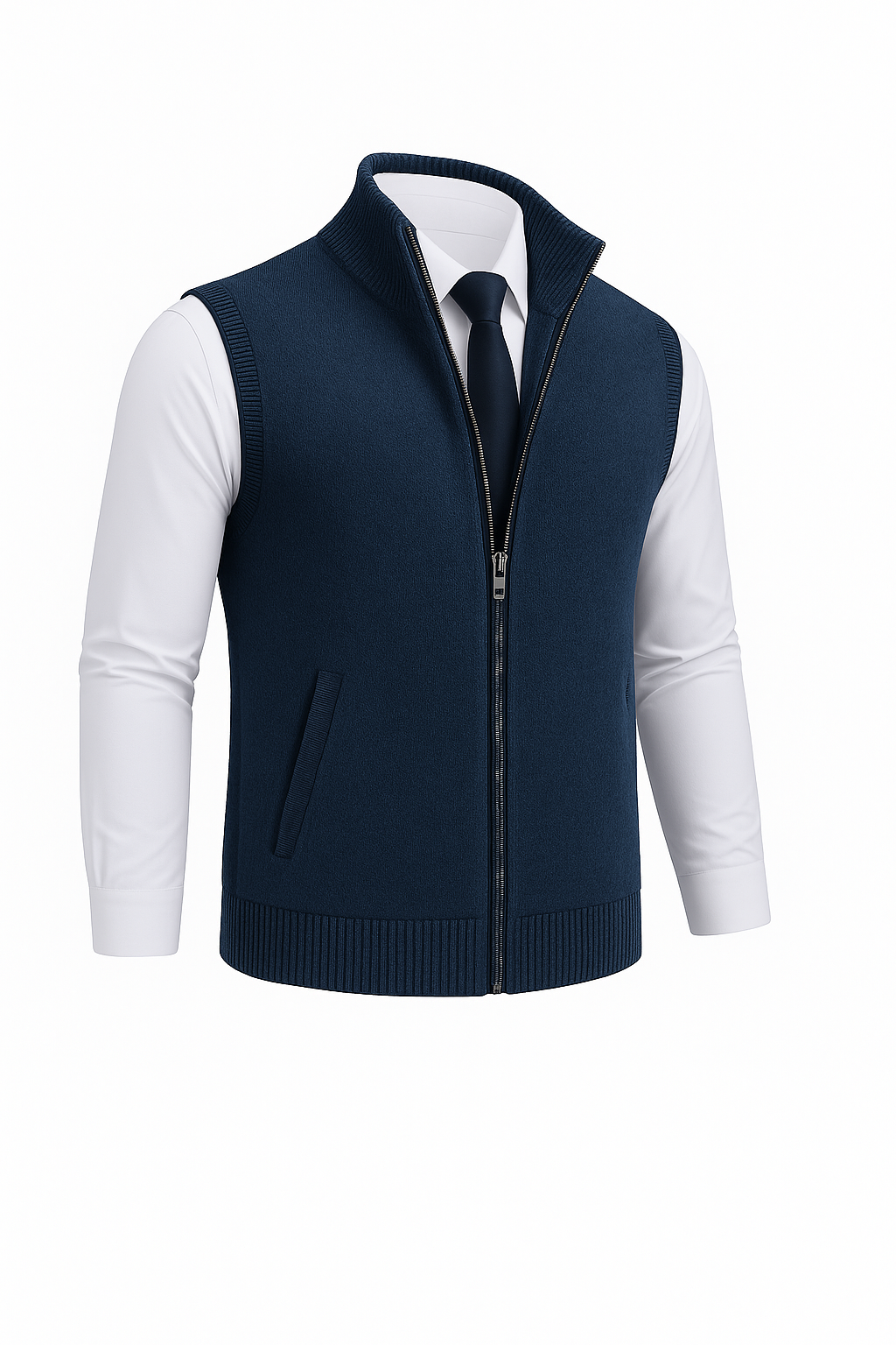 Chaleco Unisex de Punto con Cremallera Integral