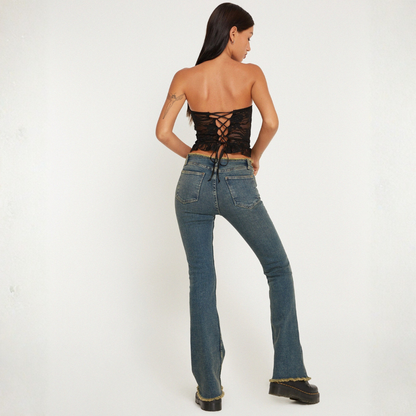 Bandeau Mujer de Encaje con Lazo Frontal