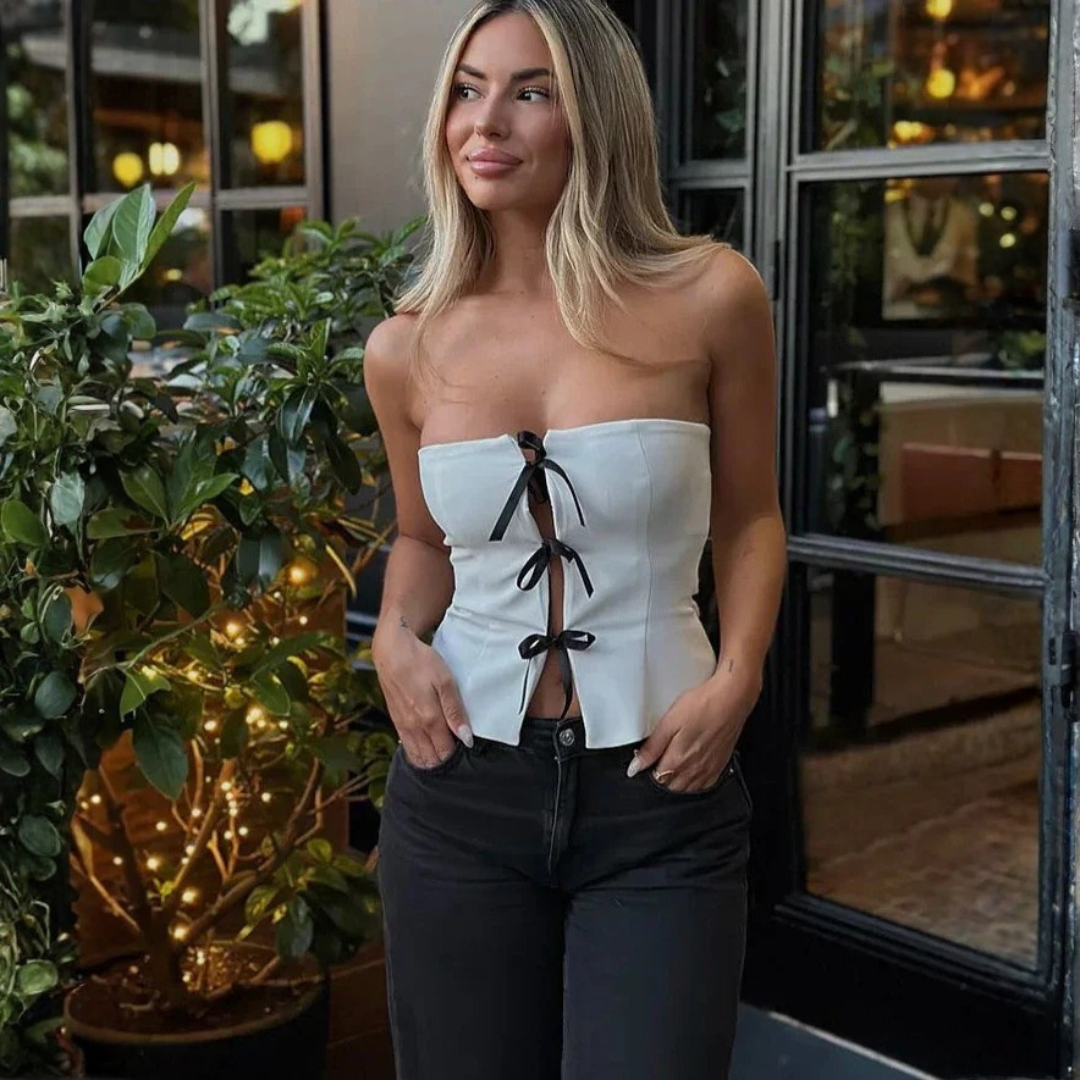 Bandeau Mujer de Corsé con Cierre de Lazos - Mavetta