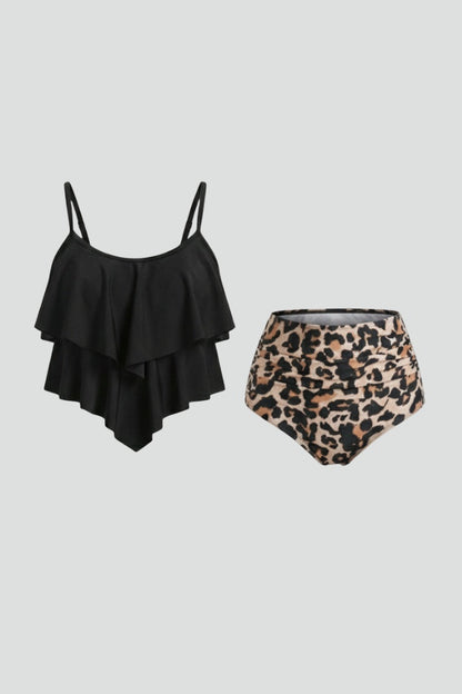 Conjunto Tankini Mujer con Volantes Cintura Alta - Mavetta