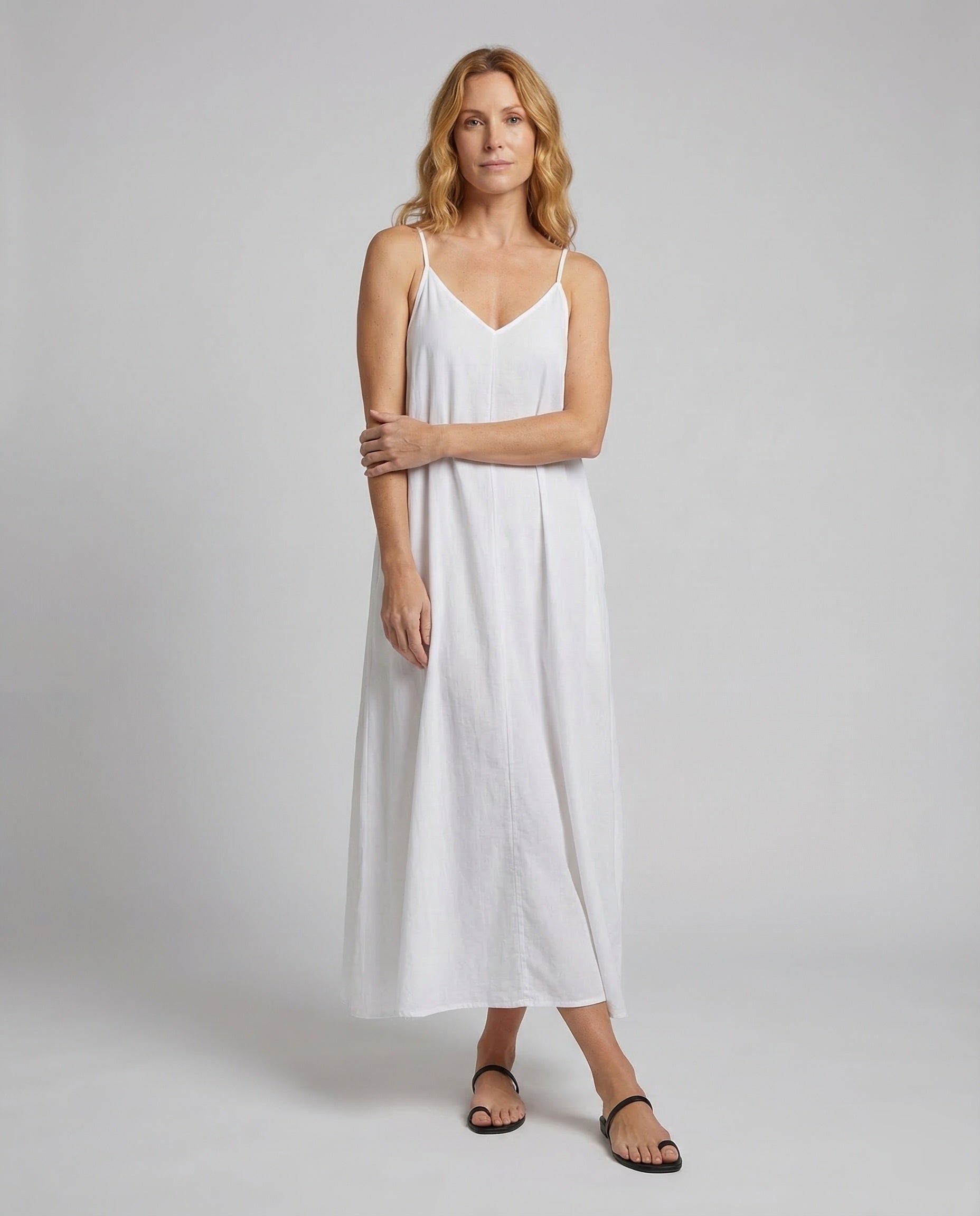 Vestido Largo Mujer Lencero Tirantes Escote en V - Mavetta