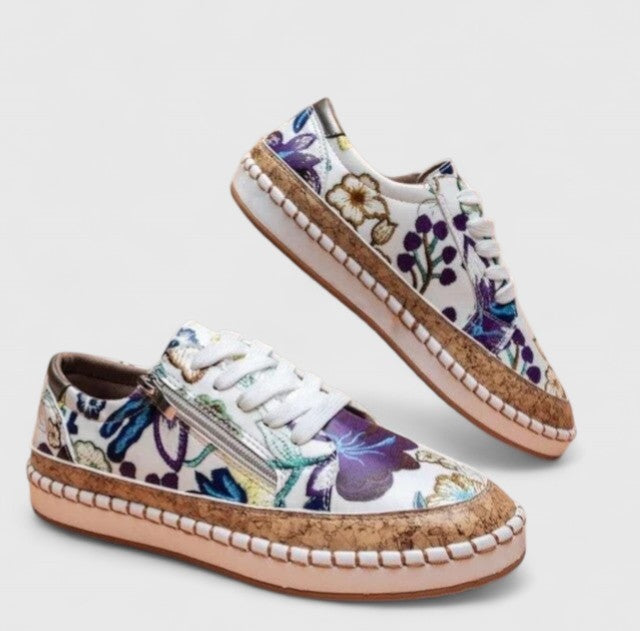 Zapatillas Plataforma Mujer Estampadas con Cordones