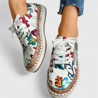 Zapatillas Plataforma Mujer Estampadas con Cordones