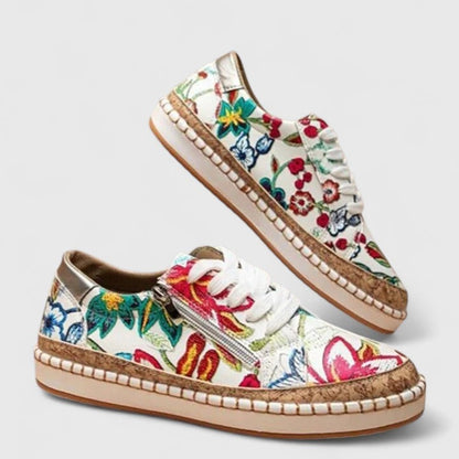 Zapatillas Plataforma Mujer Estampadas con Cordones