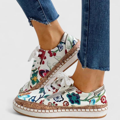 Zapatillas Plataforma Mujer Estampadas con Cordones