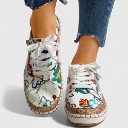 Zapatillas Plataforma Mujer Estampadas con Cordones
