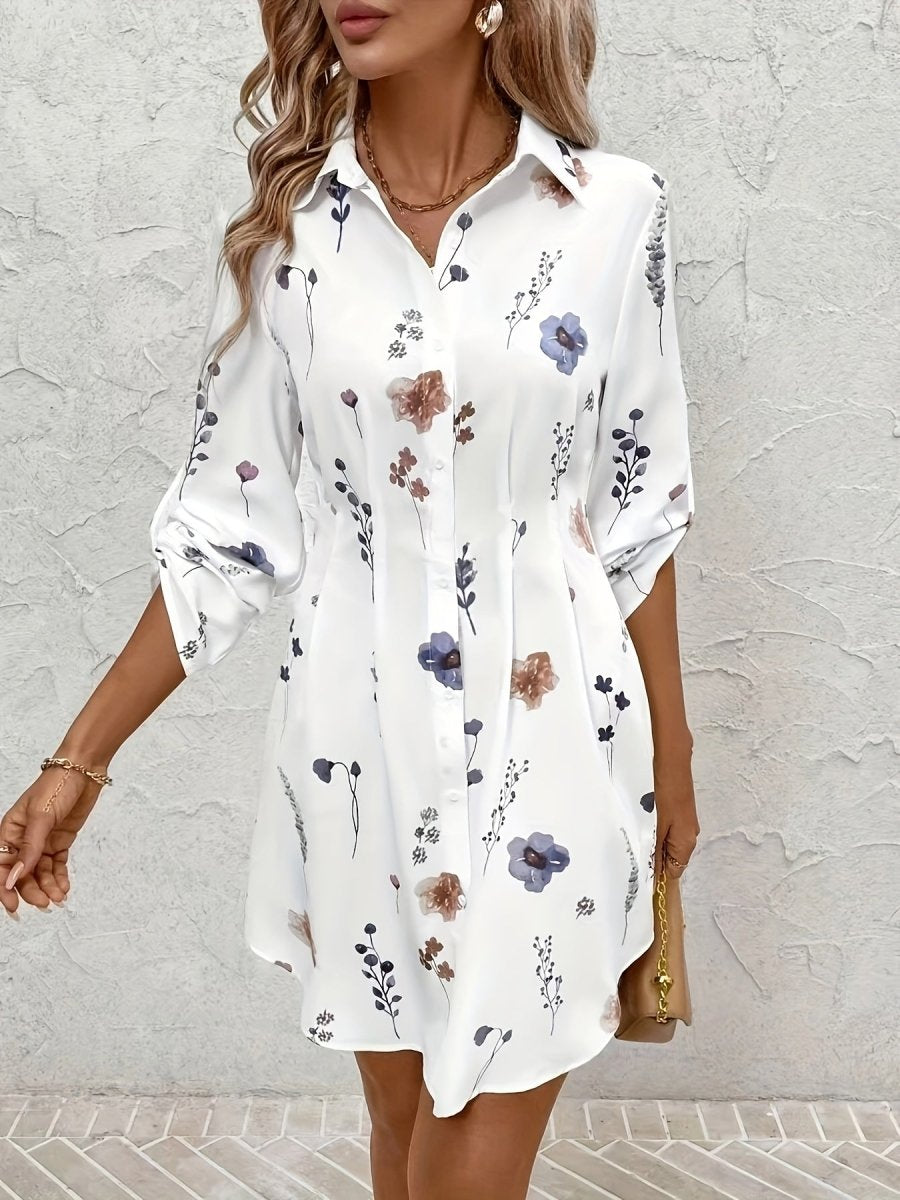 Vestido Mujer Floral Gasa Corte Fluido Estilo Romántico