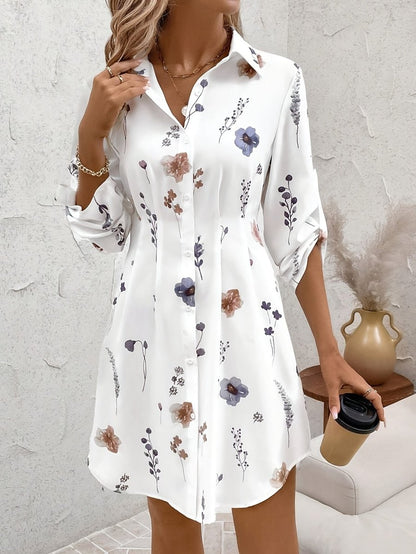 Vestido Mujer Floral Gasa Corte Fluido Estilo Romántico