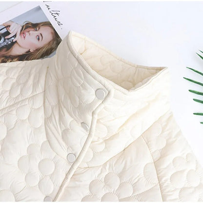 Abrigo Mujer Invierno Tela Estampada Flores Prensadas