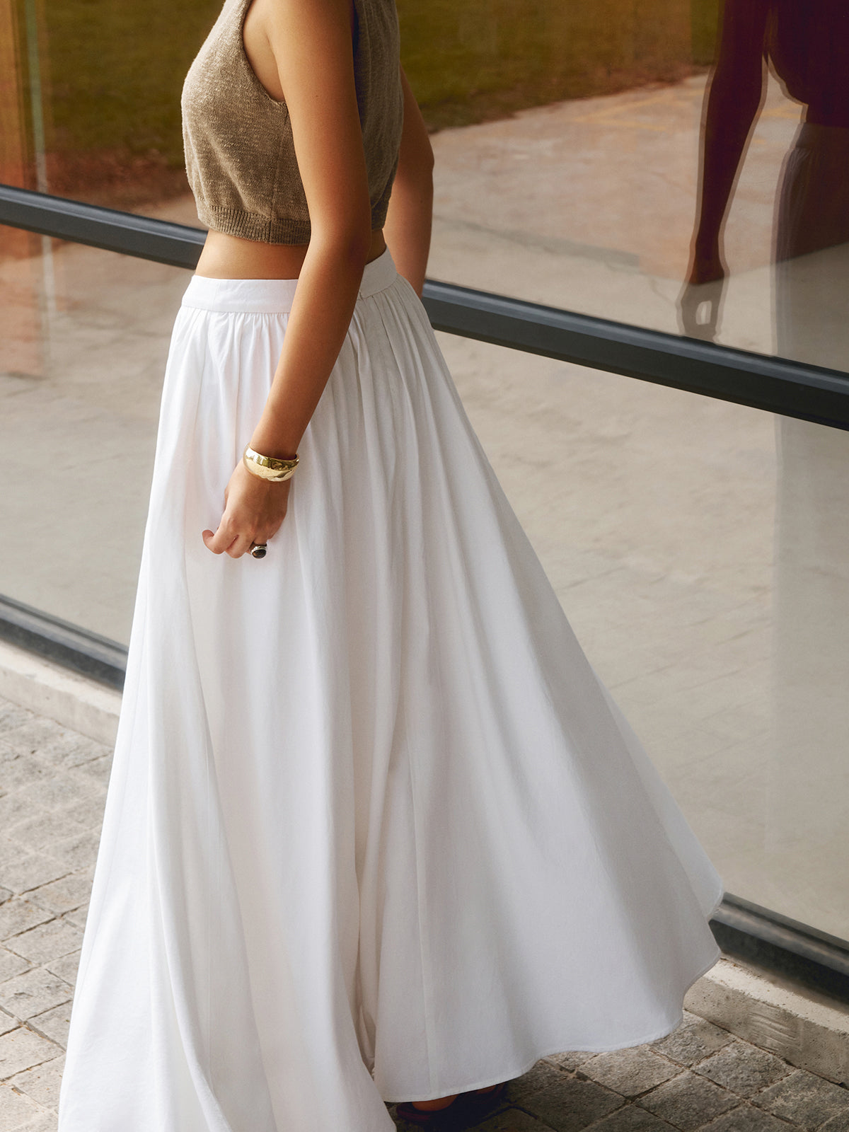 Conjunto Mujer Falda Maxi Plisada y Estilo Bohemio