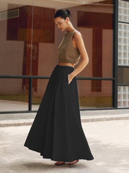 Conjunto Mujer Falda Maxi Plisada y Estilo Bohemio