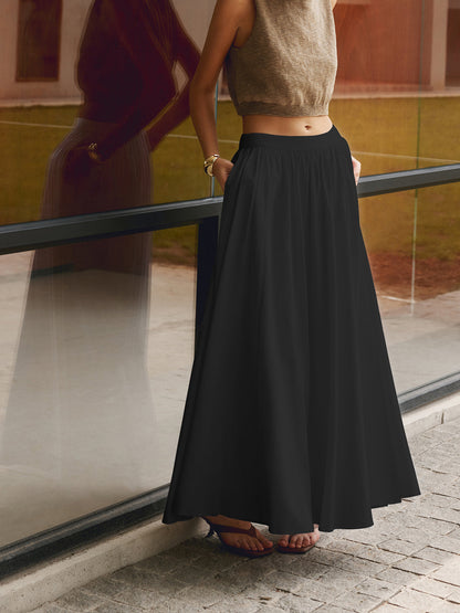 Conjunto Mujer Falda Maxi Plisada y Estilo Bohemio