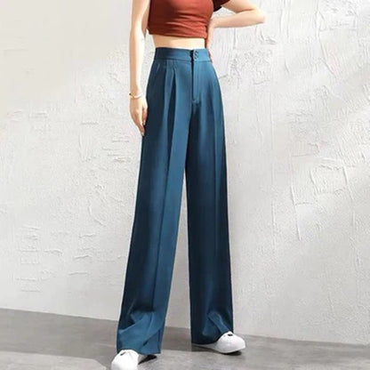 Pantalones Anchos Mujer de Lino Talle Alto Transpirables