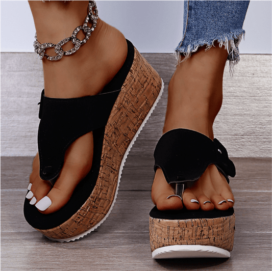 Sandalias Mujer Tipo Chancla Cuña Plataforma Elevada - Mavetta