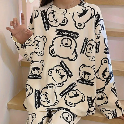 Pijama Mujer Algodón Estampado Ajuste Cómodo