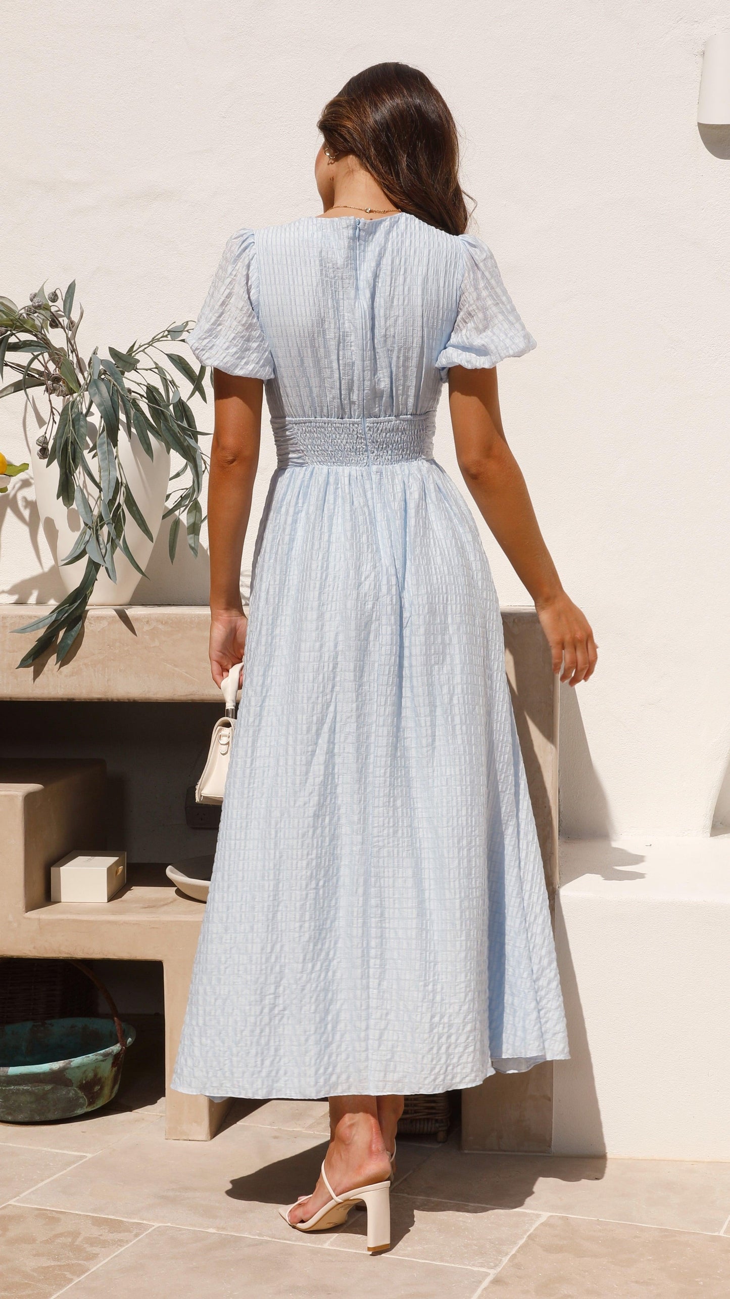 Vestido Largo Mujer de Verano con Botones Escote en V