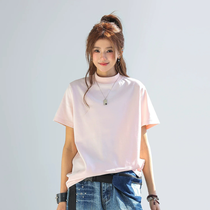 Camiseta Mujer Algodón Manga Corta Corte Holgado Oversize
