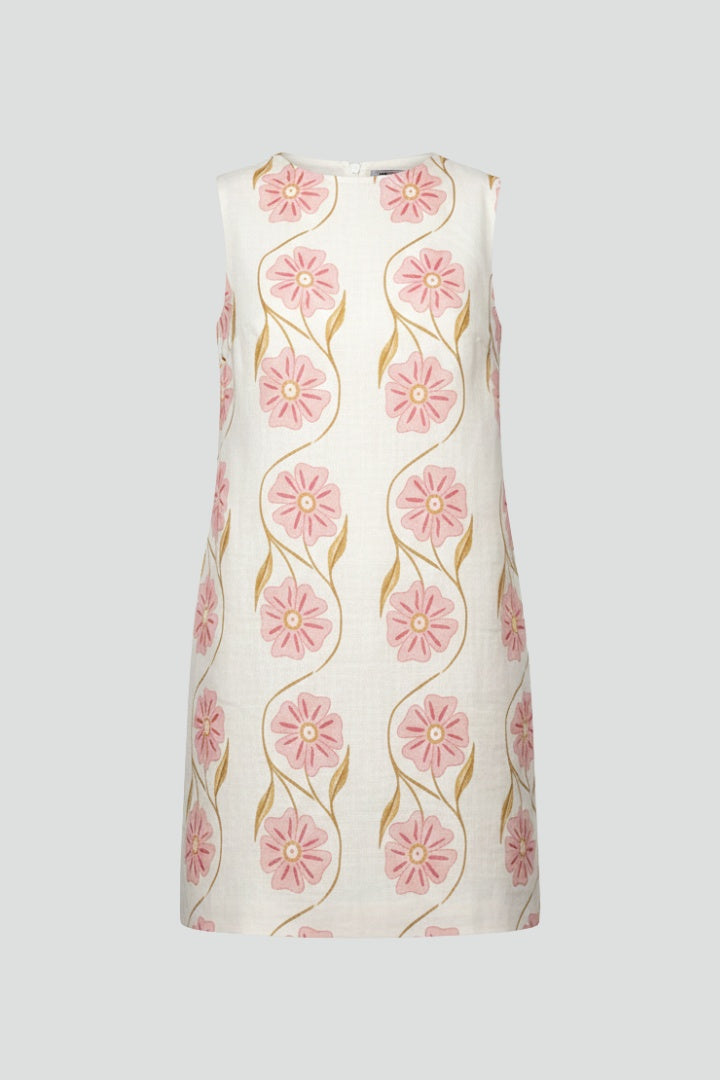 Vestido Corto Mujer de Algodón Estampado Floral Sin Mangas - Mavetta