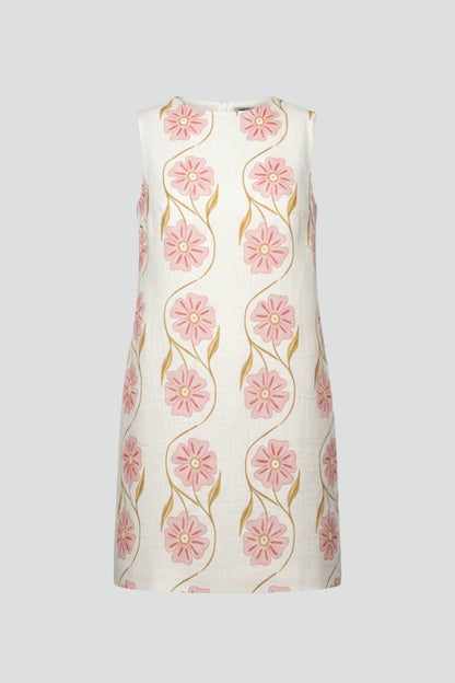 Vestido Corto Mujer de Algodón Estampado Floral Sin Mangas - Mavetta