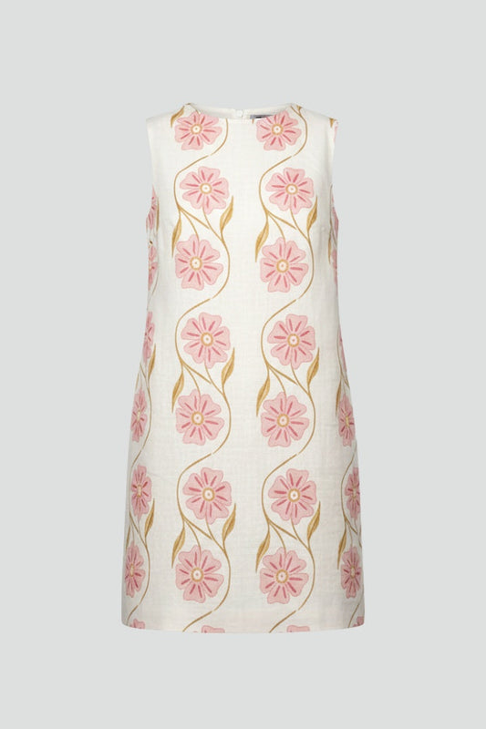 Vestido Corto Mujer de Algodón Estampado Floral Sin Mangas - Mavetta