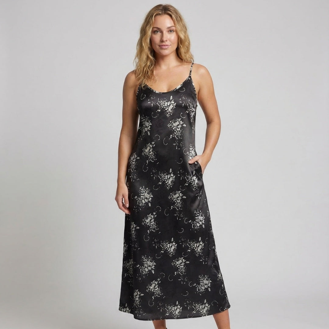 Vestido Midi Mujer Lencero Tirantes Estampado Floral - Mavetta