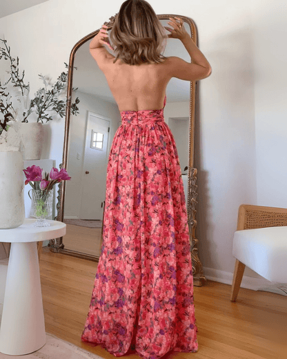 Vestido maxi mujer ligero estampado floral verano